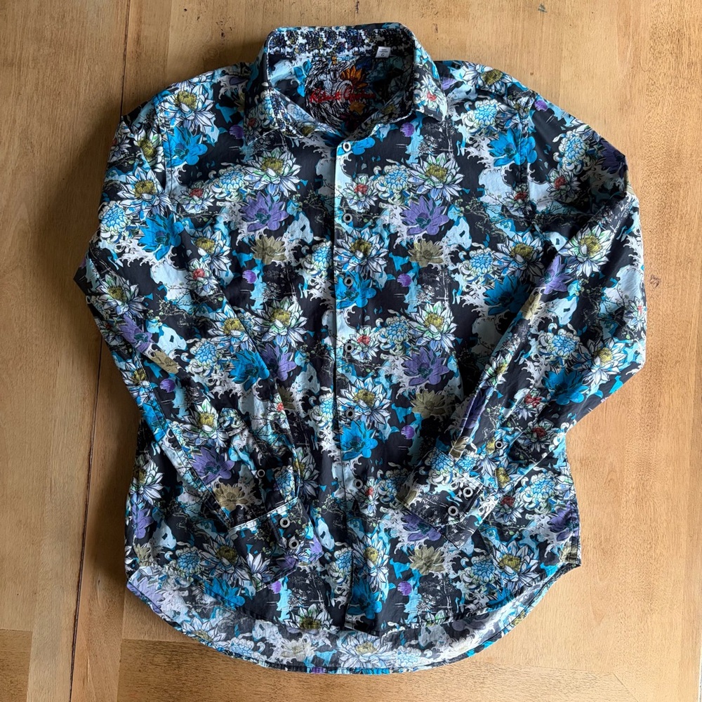 Robert Graham Blue Floral Shirt- EUC